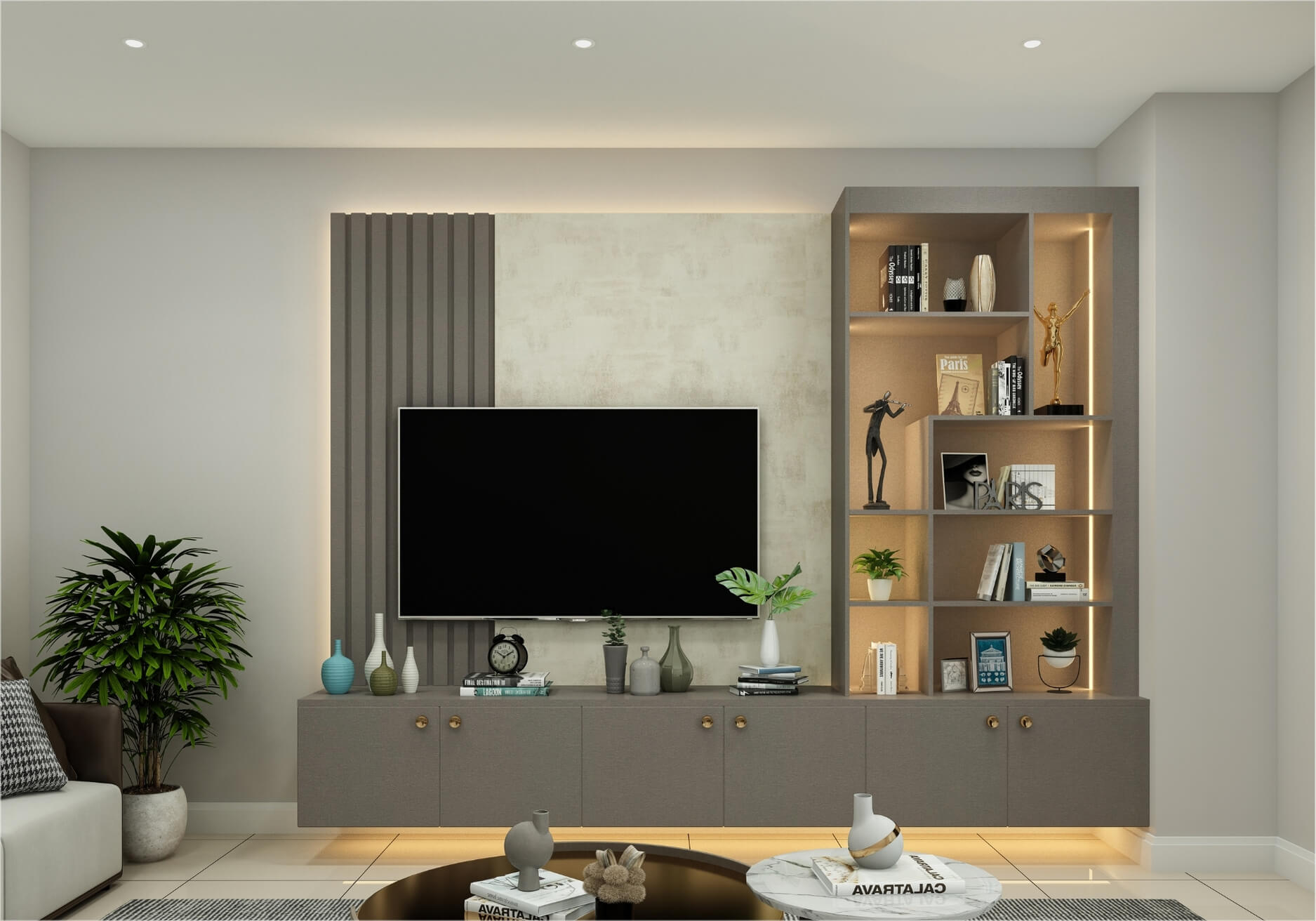Custom mediawall unit living room, London